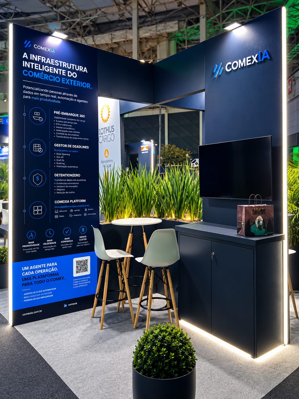 Estande da ComexIA no Comex Tech Forum 2026, no Transamérica Expo Center