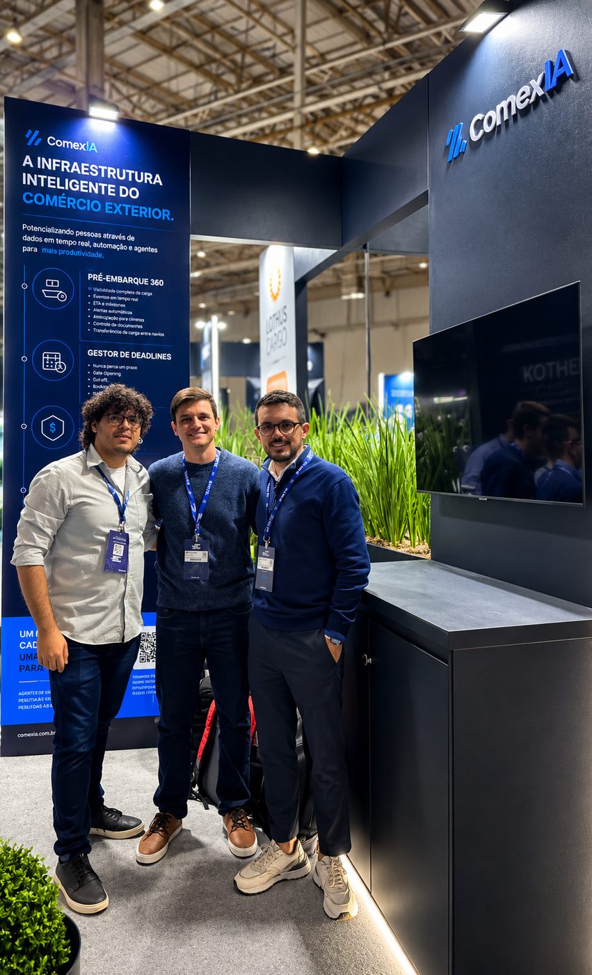 Time da ComexIA no Stand 01 do Comex Tech Forum 2026